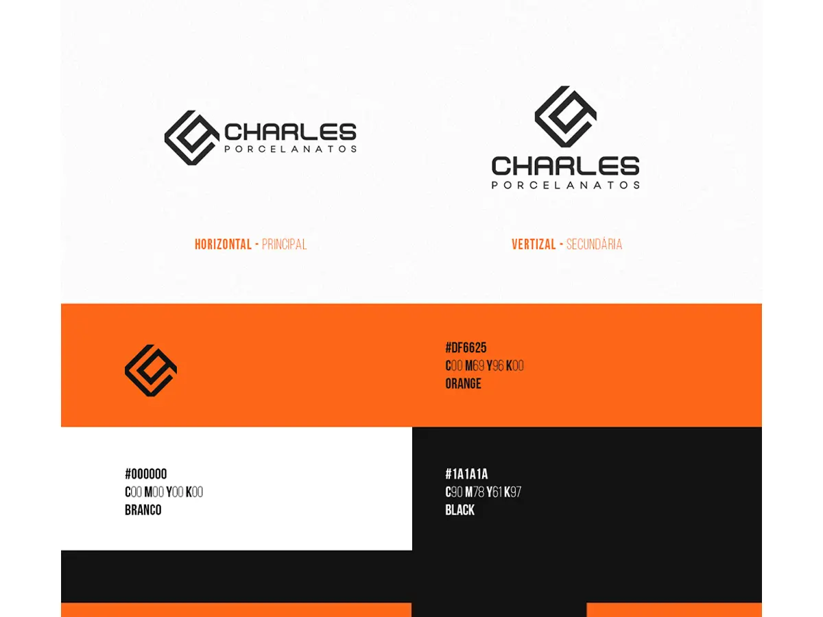 Identidade visual Charles Porcelanato